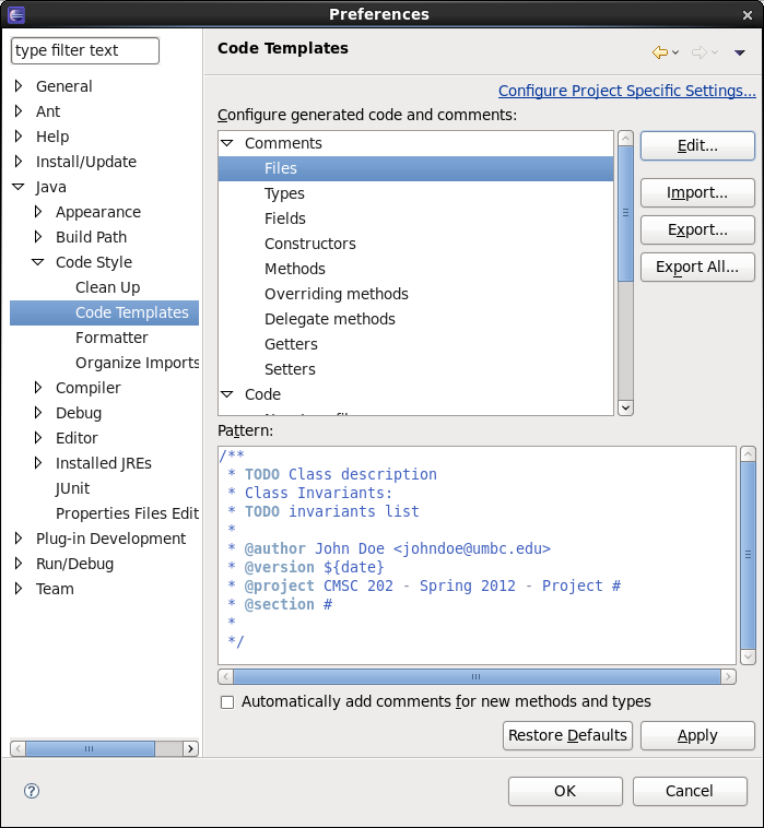 Code Templates