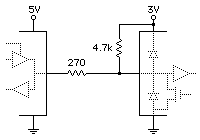 5V I²C SDA to 3V I²C SDA, 270 Ohm and 4.7K Pullup on 3V Side