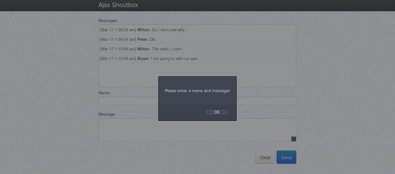 Alerting the user of errors